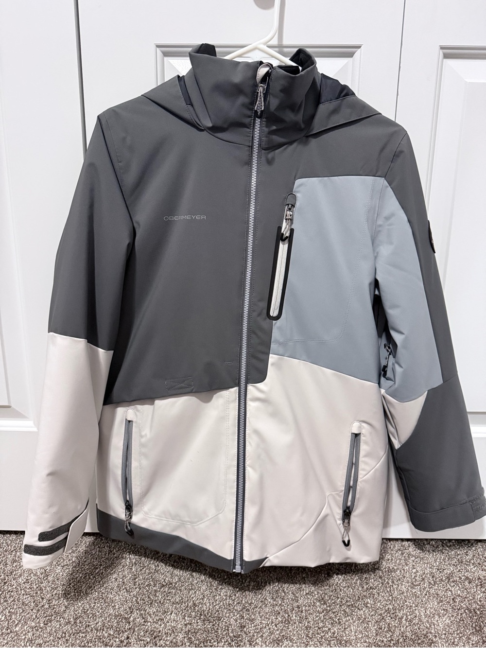 Obermeyer Kids' Gray Colorblock Waterproof Jacket